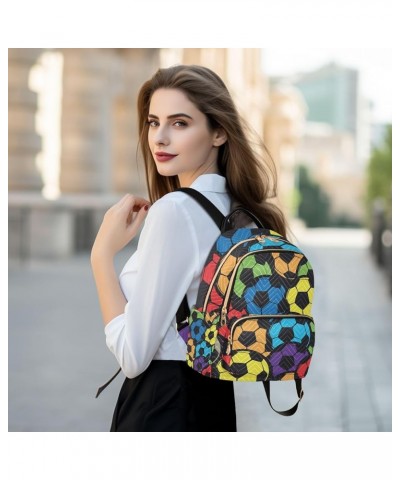 Women Backpack Soccer Rainbow Anti-Theft Travel Backpack with Luggage Belt Lightweight Handbag Lady Purse Roomy Double Zipper...