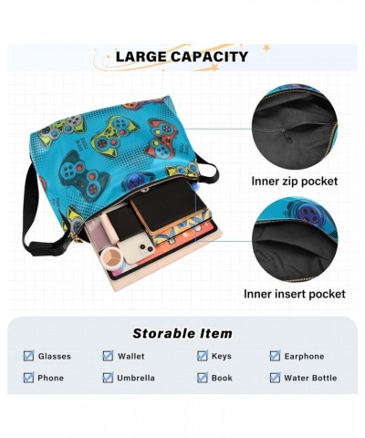 Joystick Game Controller Womens Shoulder Bag Hobo Crossbody Leather Casual Tote Bag for Women Large Graffiti Joypad Handbag S...