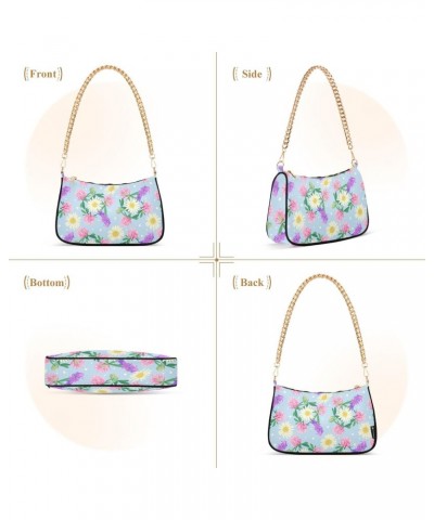 Shoulder Bag for Women, Cute Romantic Wildflowers Tote Bag Small Purses Cute Mini Zipper Handbag with Chain Strap $14.70 Totes