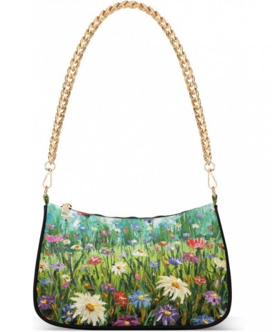 Shoulder Bags for Women Wildflowers Flowers Spring Hobo Tote Handbag Small Clutch Purse with Zipper Closure $16.73 Shoulder Bags