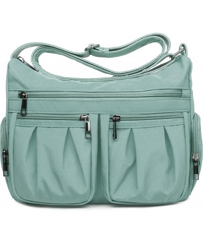 Crossbody Purses for Women Shoulder Handbags Lightweight Waterproof Nylon Travel Bag Ladies Pocketbooks Light Green $15.67 Cr...