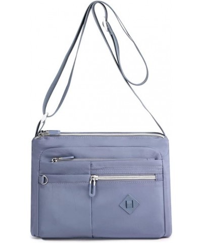 Crossbody bag for Women Nylon Multi-Zipper Mobile Phone Bag Small Handbag Blue $34.58 Totes