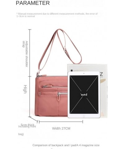 Crossbody bag for Women Nylon Multi-Zipper Mobile Phone Bag Small Handbag Blue $34.58 Totes