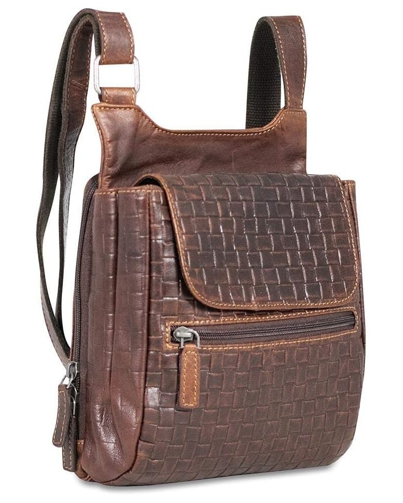 Voyager Woven Slim Crossbody Bag WF831 Brown $74.00 Crossbody Bags