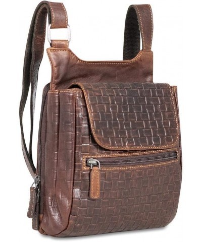 Voyager Woven Slim Crossbody Bag WF831 Brown $74.00 Crossbody Bags