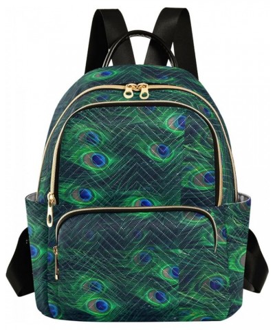 Peacock Feathers Green Dot Quilted Backpack for Women Shoulder Bags Purses Travel Bag for Nurse Daily Work M Medium $15.80 Ba...