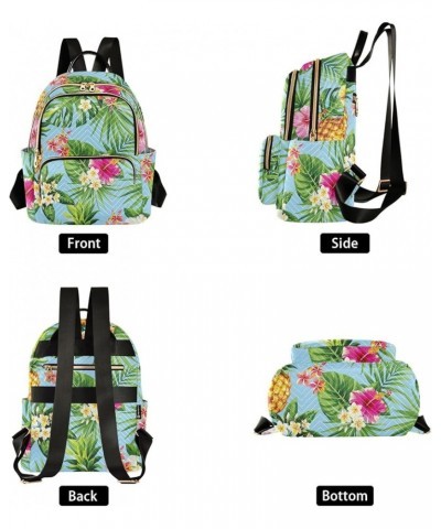 Travel Backpack Purse for Women Fashion Anti-theft Work Casual Pineapple Palm Leaves Flowers Daypack Shoulder Bag Medium Size...