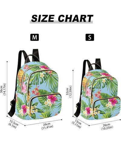 Travel Backpack Purse for Women Fashion Anti-theft Work Casual Pineapple Palm Leaves Flowers Daypack Shoulder Bag Medium Size...