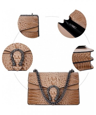 Crossbody Bag and Satchel Purse for Women - Fashion Snake Print Chain Purse Luxury PU Leather HandBag Z-crocodile Khaki $16.3...