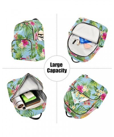 Travel Backpack Purse for Women Fashion Anti-theft Work Casual Pineapple Palm Leaves Flowers Daypack Shoulder Bag Medium Size...