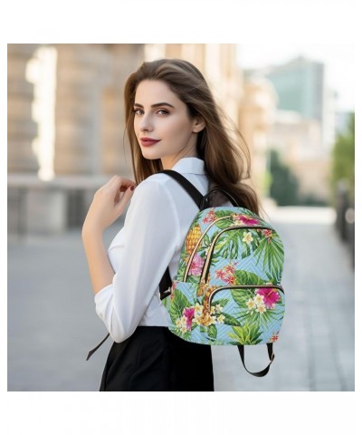 Travel Backpack Purse for Women Fashion Anti-theft Work Casual Pineapple Palm Leaves Flowers Daypack Shoulder Bag Medium Size...