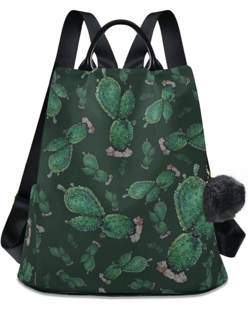 Dark Green Cactus Backpack Purse for Women Travel Casual Daypack College Bookbag Work Business Ladies Shoulder Bag $22.35 Bac...