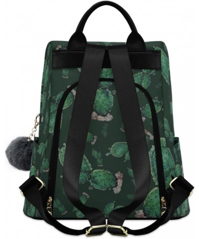 Dark Green Cactus Backpack Purse for Women Travel Casual Daypack College Bookbag Work Business Ladies Shoulder Bag $22.35 Bac...