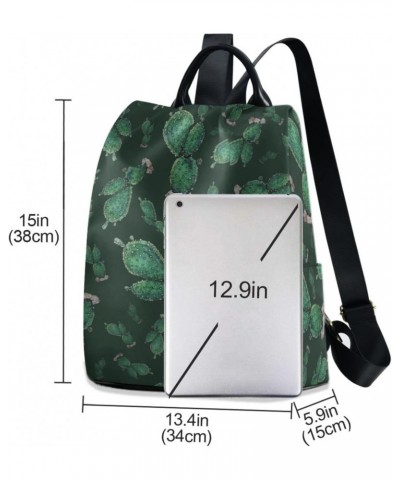 Dark Green Cactus Backpack Purse for Women Travel Casual Daypack College Bookbag Work Business Ladies Shoulder Bag $22.35 Bac...