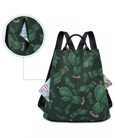 Dark Green Cactus Backpack Purse for Women Travel Casual Daypack College Bookbag Work Business Ladies Shoulder Bag $22.35 Bac...