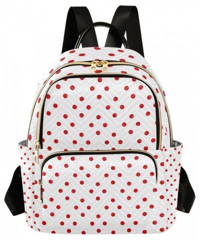 Women Backpack Polka Dot Red White Anti-Theft Travel Backpack with Luggage Belt Durable Lightweight Handbag Lady Purse Roomy ...