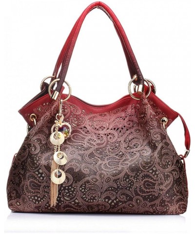 Women Handbags Hollow Out Floral Print Shoulder Bags Ladies Pu Leather Totes Fashion Bags Female Top-handle Bags For Women Ro...