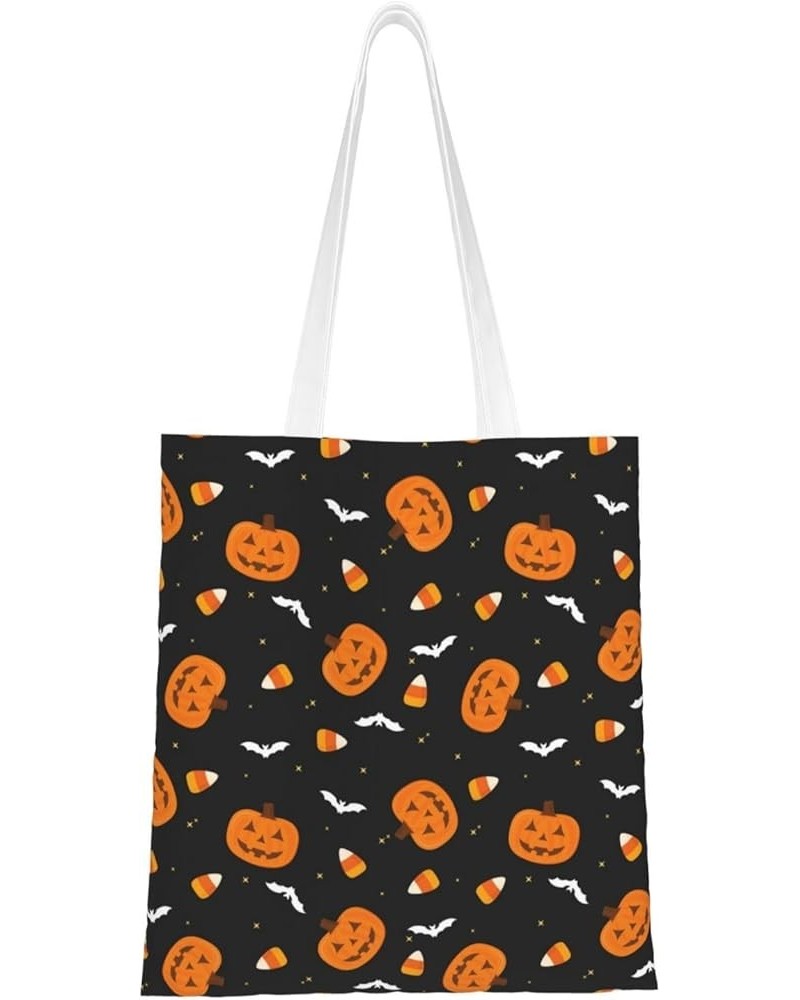 Halloween Pumpkins Single Shoulder Fashion Canvas Tote Shopping Bags Handbags For Men And Women Halloween Pumpkins3 $10.53 Totes