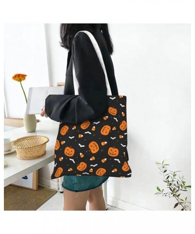 Halloween Pumpkins Single Shoulder Fashion Canvas Tote Shopping Bags Handbags For Men And Women Halloween Pumpkins3 $10.53 Totes