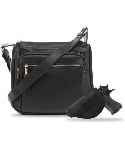 Concealed Carry RFID Blocking Crossbody Purse for Women with Lock and Key Black $34.30 Crossbody Bags