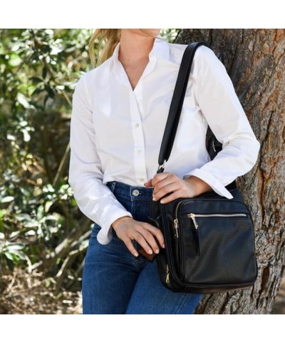 Concealed Carry RFID Blocking Crossbody Purse for Women with Lock and Key Black $34.30 Crossbody Bags