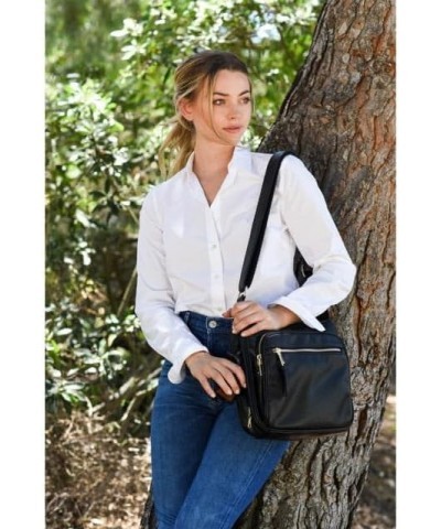 Concealed Carry RFID Blocking Crossbody Purse for Women with Lock and Key Black $34.30 Crossbody Bags