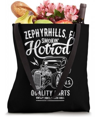 Zephyrhills Florida Vintage Hotrod Car Distressed Design Tote Bag $11.21 Totes