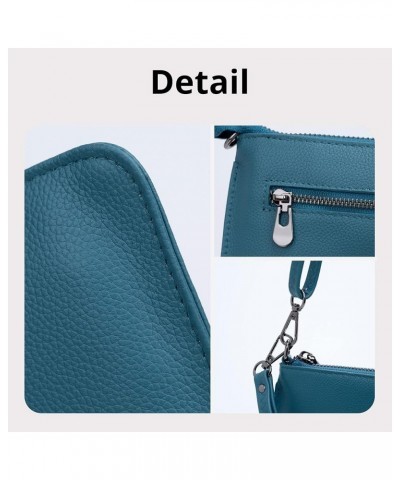 Genuine Leather Wristlet Purses for Women, Envelope Clutch Wallet Small Crossbody Bags for Dressy Evening Lake Blue $15.91 Wr...