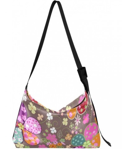 Colorful Floral Flowers Tote Bag for Women Large Hobo Bags Womens Cross Body Purses Shopping Work Bag with Adjustable Strap f...