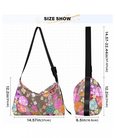 Colorful Floral Flowers Tote Bag for Women Large Hobo Bags Womens Cross Body Purses Shopping Work Bag with Adjustable Strap f...