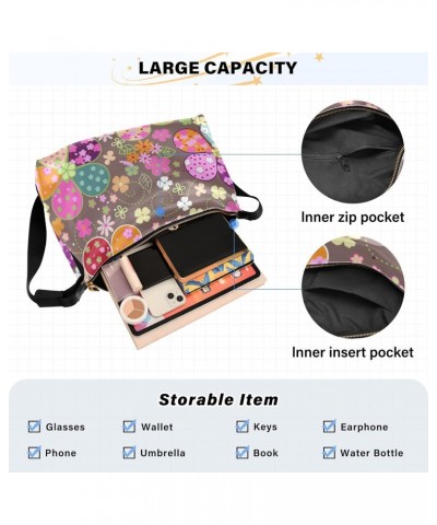 Colorful Floral Flowers Tote Bag for Women Large Hobo Bags Womens Cross Body Purses Shopping Work Bag with Adjustable Strap f...