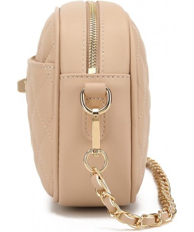 Quilted Crossbody Bag Small Lightweight Shoulder Purse Top Zipper Phone Pocket Taupe-lm725 $14.49 Crossbody Bags