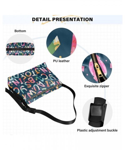 Colorful Alphabet Unisex Wallet Crossbody Bag Waterproof Womens Sling Bags Crossbody Over The Shoulder Bag $19.13 Hobo Bags