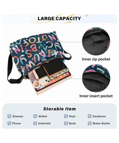 Colorful Alphabet Unisex Wallet Crossbody Bag Waterproof Womens Sling Bags Crossbody Over The Shoulder Bag $19.13 Hobo Bags