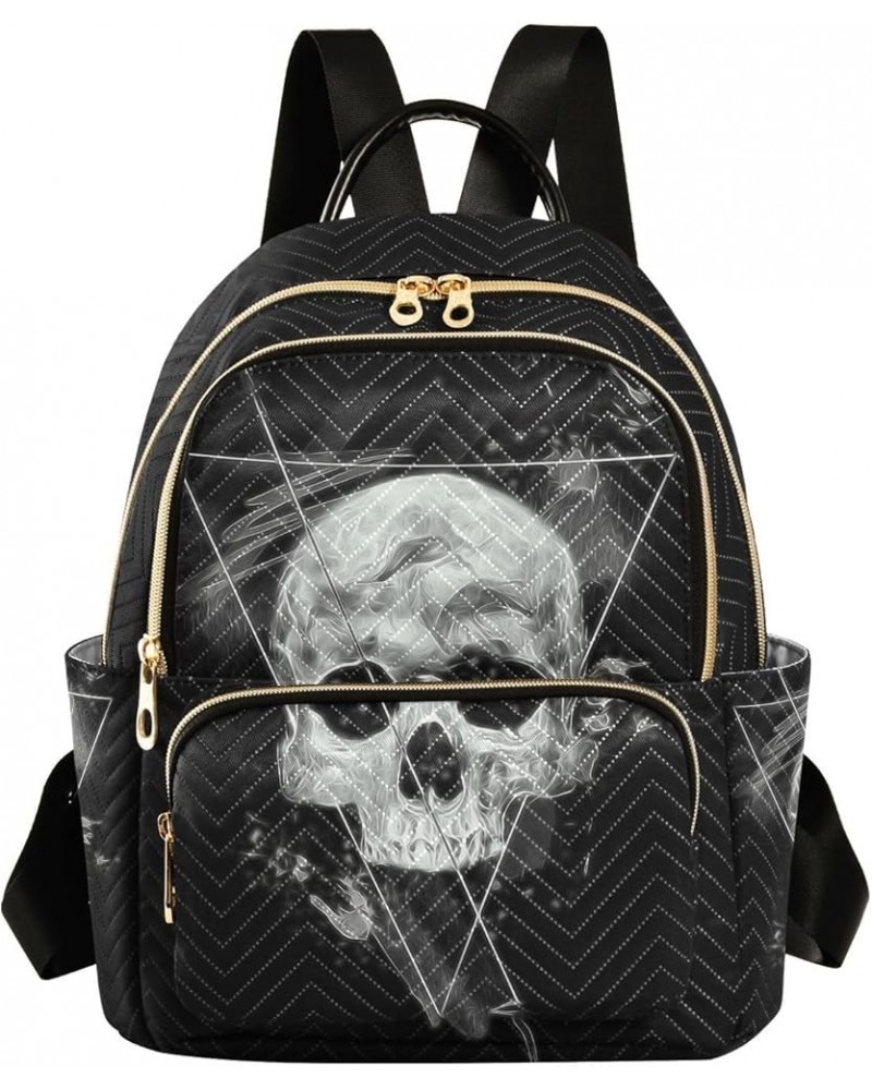 Gothic Skull Geometry Mini Backpack Fashion Backpack Purse for Women,Handbag Shoulder Bag Casual Daypack, Ladies Gift for Col...