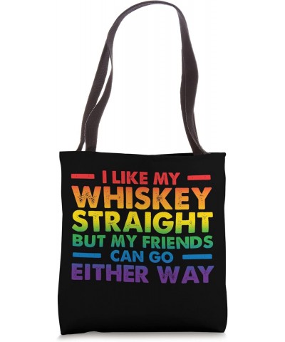 Funny Equality LGBTQ Pride Awareness Whisky Straight Tote Bag $13.05 Totes