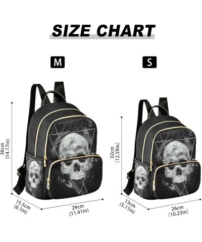 Gothic Skull Geometry Mini Backpack Fashion Backpack Purse for Women,Handbag Shoulder Bag Casual Daypack, Ladies Gift for Col...