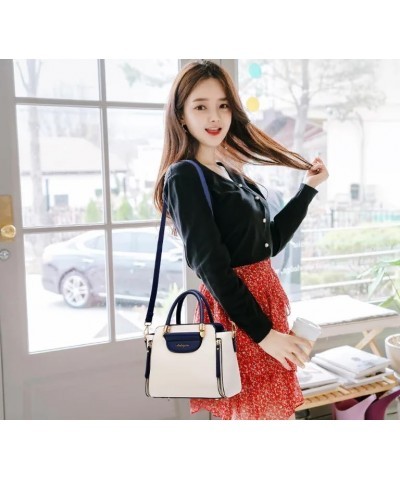 Stylish and Versatile Shoulder Bags for Women, Cute Tote Handbag (white & blue) $19.24 Totes