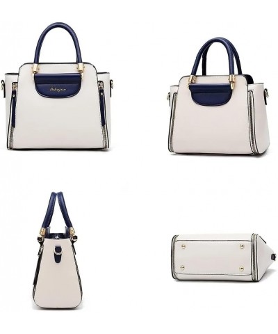 Stylish and Versatile Shoulder Bags for Women, Cute Tote Handbag (white & blue) $19.24 Totes