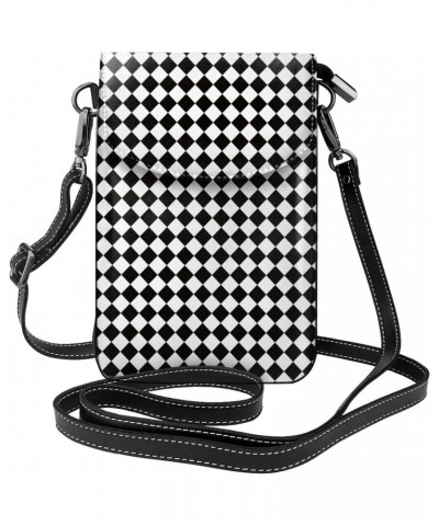 Checkerboard Chess Small Crossbody Bag Cell Phone Pouch For Women Wallet Bag Coin Purse $15.24 Crossbody Bags