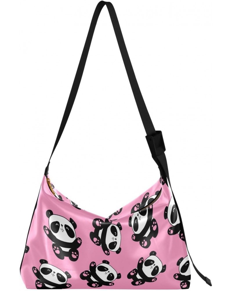 Cute Panda Hobo Bags for Women Leather Purses Shoulder Bag Crossbody Bag Handbag for Travel Gifts Work $15.51 Hobo Bags