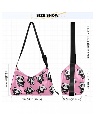 Cute Panda Hobo Bags for Women Leather Purses Shoulder Bag Crossbody Bag Handbag for Travel Gifts Work $15.51 Hobo Bags