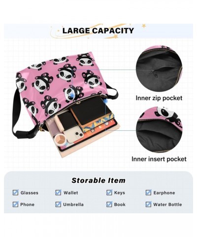 Cute Panda Hobo Bags for Women Leather Purses Shoulder Bag Crossbody Bag Handbag for Travel Gifts Work $15.51 Hobo Bags