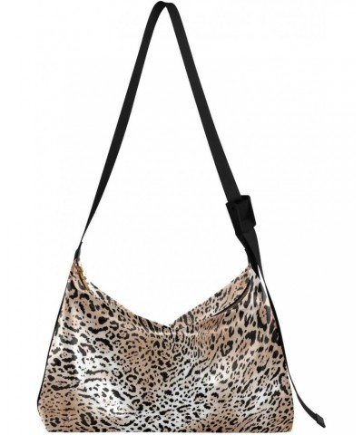 Women Boho Bag Africa Leopard Print Wild Animal Brown Shoulder Bag PU Leather Crossbody Bag Large Tote Handbag For Quick Geta...