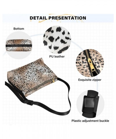 Women Boho Bag Africa Leopard Print Wild Animal Brown Shoulder Bag PU Leather Crossbody Bag Large Tote Handbag For Quick Geta...