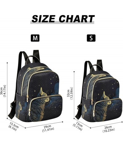 Starry Star Cat Kitten Women Backpack Purse Ladies Fashion Shoulder Bag Daypack Travel Bag 10L Small $18.89 Backpacks