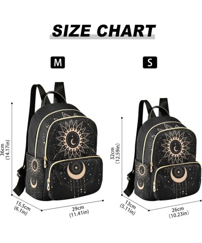 Sun Moon Magical Boho Backpack Purse for Women, Anti Theft Backpack Lightweight Small Travel Backpack Shoulder Bag Mini(10.23...