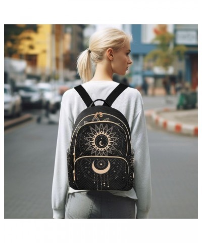 Sun Moon Magical Boho Backpack Purse for Women, Anti Theft Backpack Lightweight Small Travel Backpack Shoulder Bag Mini(10.23...