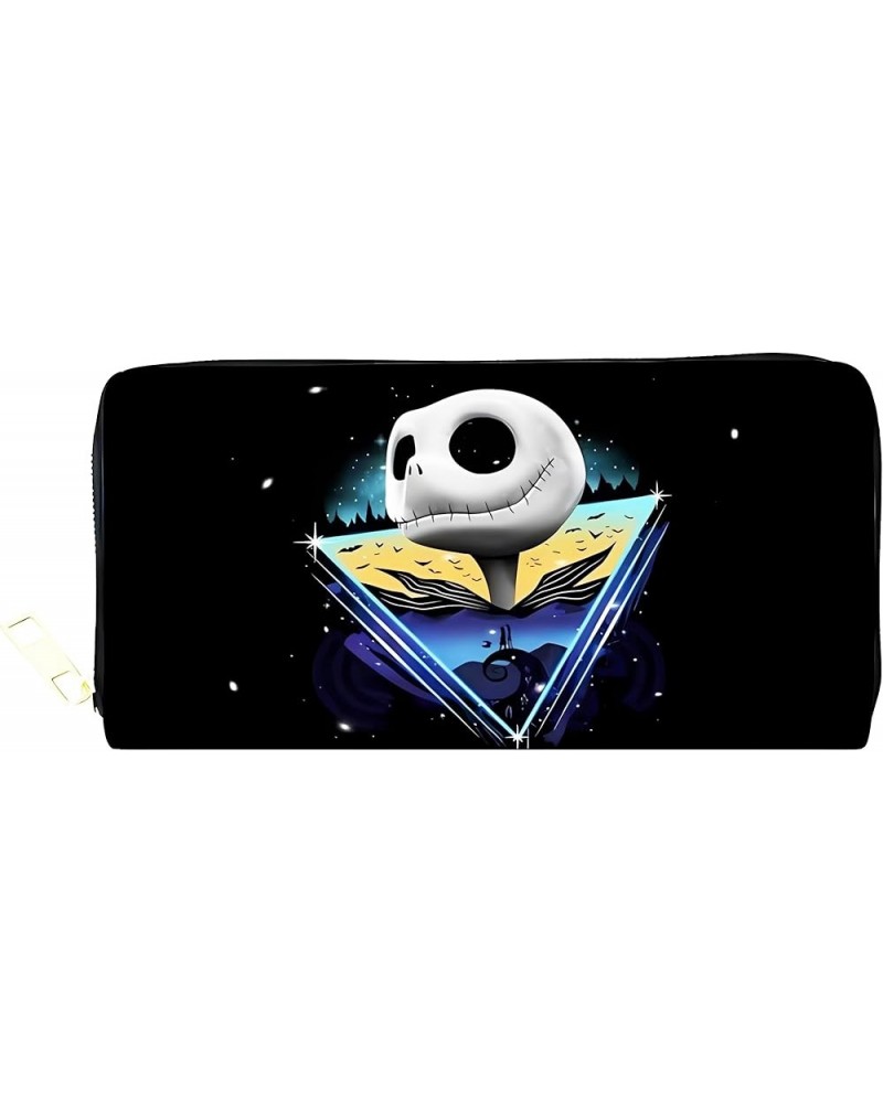 Men Wallet Cute Leather Wallet Anime Wallet Halloween Horror Wallet (Nightm-jackblueheart) Nightm-jacktriangle $11.79 Wallets