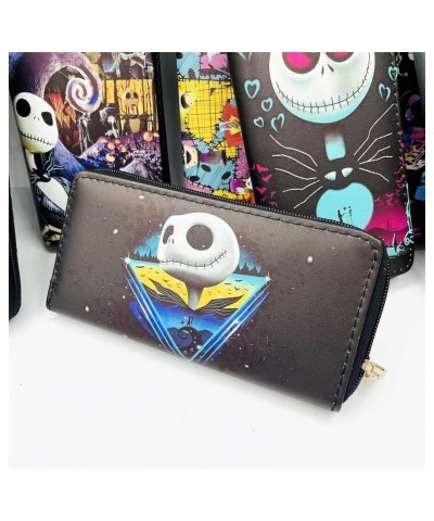 Men Wallet Cute Leather Wallet Anime Wallet Halloween Horror Wallet (Nightm-jackblueheart) Nightm-jacktriangle $11.79 Wallets